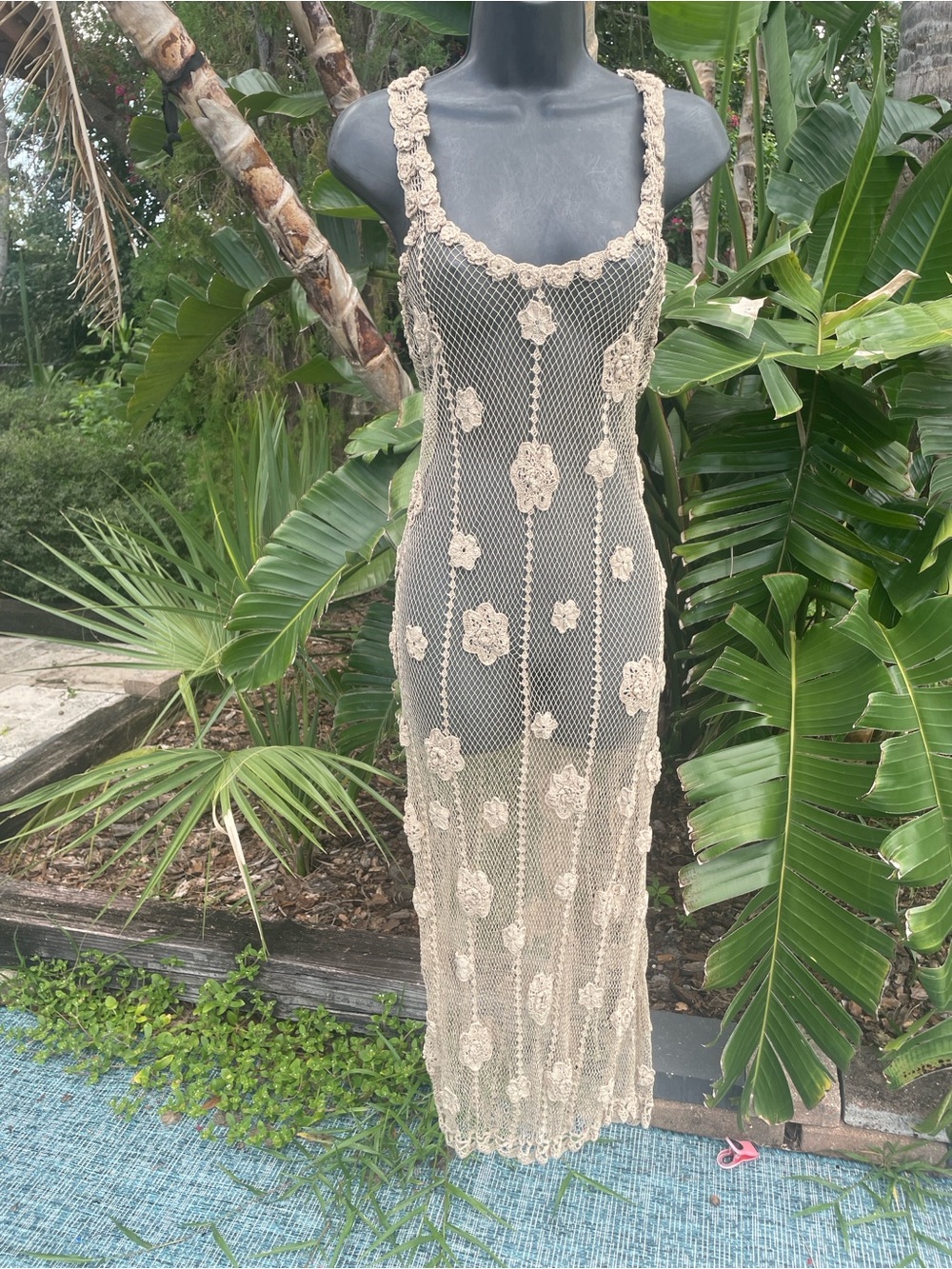 lace, crochet, rosette, and mash dress - Picture 2 of 10